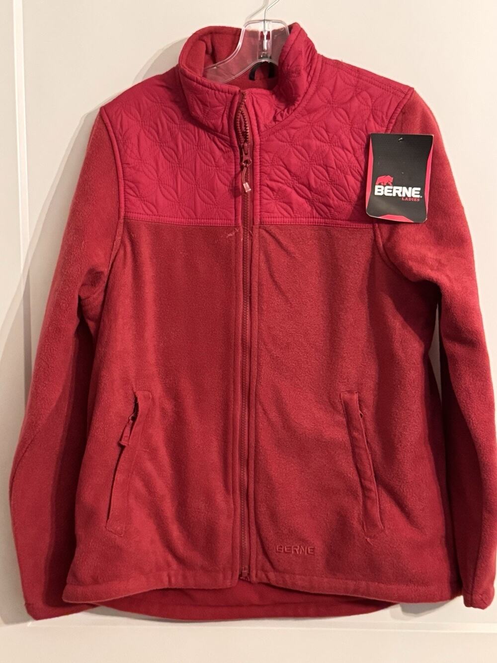 Women's Berne Trek Fleece Zip Jacket Ladies Sz M Pomegranate NWT Gorpcore Warm